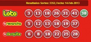 Resultados Loto Sorteo 3352 Fecha 14/02/2013