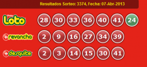 Loto sorteo 3374